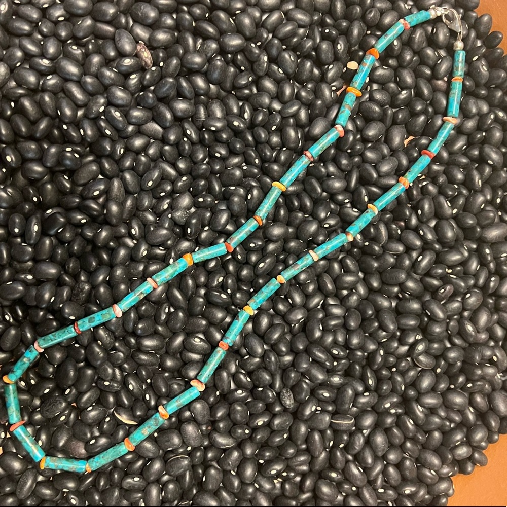 Handmade turquoise and spiny oyster necklace